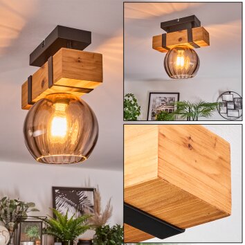 Sernadelo Plafonnier, Boule lumineuse Écru, Noir, 1 lumière