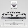 Koyoto Suspension, Boule lumineuse, Suspension Clair, Fumé, 4 lumières