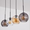 Koyoto Suspension, Boule lumineuse, Suspension Ambre, Clair, Fumé, 4 lumières