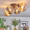 Chehalis Plafonnier, Boule lumineuse Ambre, Fumé, 4 lumières
