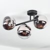 Chehalis Plafonnier, Boule lumineuse Chrome, Clair, Fumé, 3 lumières