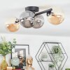 Chehalis Plafonnier, Boule lumineuse Ambre, Fumé, 4 lumières