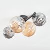 Chehalis Plafonnier, Boule lumineuse Ambre, Fumé, 4 lumières