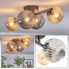 Chehalis Plafonnier, Boule lumineuse Ambre, Fumé, 4 lumières