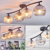 Koyoto Plafonnier, Boule lumineuse Ambre, Clair, Fumé, 4 lumières