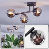 Chehalis Plafonnier, Boule lumineuse Chrome, Fumé, 3 lumières