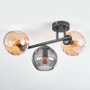 Koyoto Plafonnier, Boule lumineuse Ambre, Fumé, 3 lumières