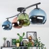 Koyoto Plafonnier, Boule lumineuse Bleu, Vert, Cuivré, 4 lumières