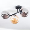 Chehalis Plafonnier, Boule lumineuse Ambre, Fumé, 3 lumières