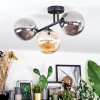 Chehalis Plafonnier, Boule lumineuse Ambre, Fumé, 3 lumières