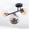 Chehalis Plafonnier, Boule lumineuse Ambre, Fumé, 3 lumières