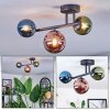 Chehalis Plafonnier, Boule lumineuse Bleu, Vert, Cuivré, 3 lumières