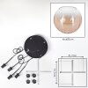 Koyoto Suspension, Boule lumineuse, Suspension 35 cm Ambre, Clair, 4 lumières