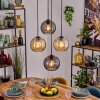 Koyoto Suspension, Boule lumineuse, Suspension Ambre, Fumé, 4 lumières
