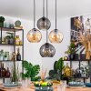 Koyoto Suspension, Boule lumineuse, Suspension Ambre, Fumé, 4 lumières