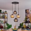 Koyoto Suspension, Boule lumineuse, Suspension Ambre, Fumé, 4 lumières