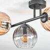 Koyoto Plafonnier, Boule lumineuse Ambre, Clair, Fumé, 3 lumières