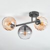 Koyoto Plafonnier, Boule lumineuse Ambre, Clair, Fumé, 3 lumières
