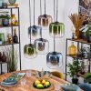 Lauden Suspension, Suspension Bleu, Vert, Clair, Cuivré, Fumé, 6 lumières