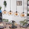 Koyoto Suspension, Boule lumineuse, Suspension Ambre, Clair, 4 lumières