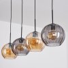 Koyoto Suspension, Boule lumineuse, Suspension Ambre, Fumé, 4 lumières