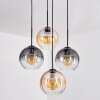 Koyoto Suspension, Boule lumineuse, Suspension Ambre, Clair, Fumé, 4 lumières