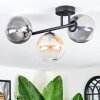 Chehalis Plafonnier, Boule lumineuse Ambre, Clair, Fumé, 3 lumières