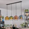 Koyoto Suspension, Boule lumineuse, Suspension Bleu, Or, Vert, Clair, Cuivré, 4 lumières