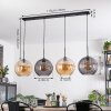 Koyoto Suspension, Boule lumineuse, Suspension Ambre, Fumé, 4 lumières