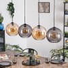 Koyoto Suspension, Boule lumineuse, Suspension Ambre, Fumé, 4 lumières