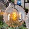 Koyoto Suspension, Boule lumineuse, Suspension Ambre, Clair, Fumé, 4 lumières
