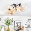 Chehalis Plafonnier, Boule lumineuse Ambre, 5 lumières