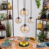 Koyoto Suspension, Boule lumineuse, Suspension Ambre, Clair, 4 lumières