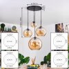Koyoto Suspension, Boule lumineuse, Suspension Ambre, 4 lumières
