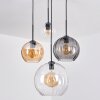 Koyoto Suspension, Boule lumineuse, Suspension Ambre, Clair, Fumé, 4 lumières