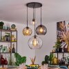 Koyoto Suspension, Boule lumineuse, Suspension Ambre, Clair, Fumé, 4 lumières