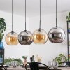 Koyoto Suspension, Boule lumineuse, Suspension Ambre, Chrome, Fumé, 4 lumières
