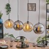 Koyoto Suspension, Boule lumineuse, Suspension Ambre, Chrome, Fumé, 4 lumières