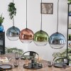 Koyoto Suspension, Boule lumineuse, Suspension Bleu, Vert, Clair, Cuivré, 4 lumières