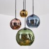 Koyoto Suspension, Boule lumineuse, Suspension Bleu, Or, Vert, Cuivré, 4 lumières