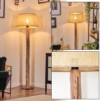 Sabadim Lampadaire Écru, Noir, 1 lumière