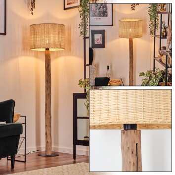 Cavaca Lampadaire Écru, Noir, 1 lumière