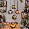 Koyoto Suspension, Boule lumineuse, Suspension Bleu, Vert, Cuivré, 4 lumières