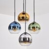 Koyoto Suspension, Boule lumineuse, Suspension Bleu, Chrome, Or, Vert, Clair, Fumé, 4 lumières