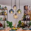 Koyoto Suspension, Boule lumineuse, Suspension Ambre, Bleu, Vert, Clair, Fumé, 4 lumières