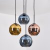 Koyoto Suspension, Boule lumineuse, Suspension Bleu, Or, Cuivré, 4 lumières