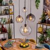 Koyoto Suspension, Boule lumineuse, Suspension Ambre, Clair, Fumé, 4 lumières