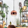 Koyoto Suspension, Boule lumineuse, Suspension Clair, Cuivré, 1 lumière