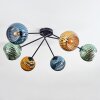 Koyoto Plafonnier, Boule lumineuse 77.5 cm Bleu, Or, Vert, 6 lumières