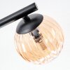 Chehalis Plafonnier, Boule lumineuse Ambre, Clair, Fumé, 3 lumières